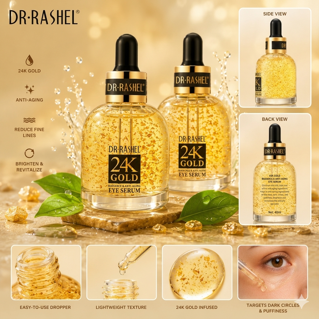 24K Gold Radiance & Anti-Aging Eye Serum & Cleansing Gel - Dr Rashel